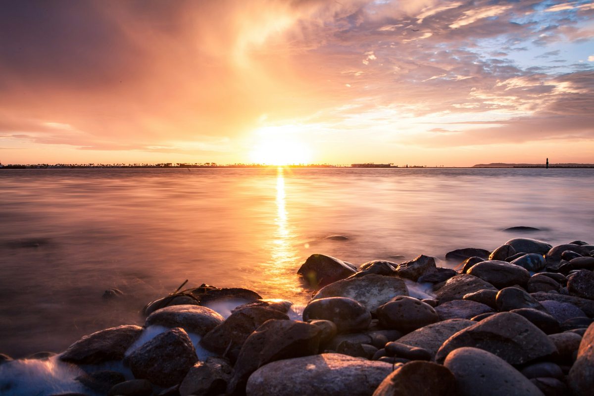 Sunset over the bay from the Chula Vista shoreline
